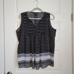 Zac & Rachel Boho sheer pintuck Tunic XL